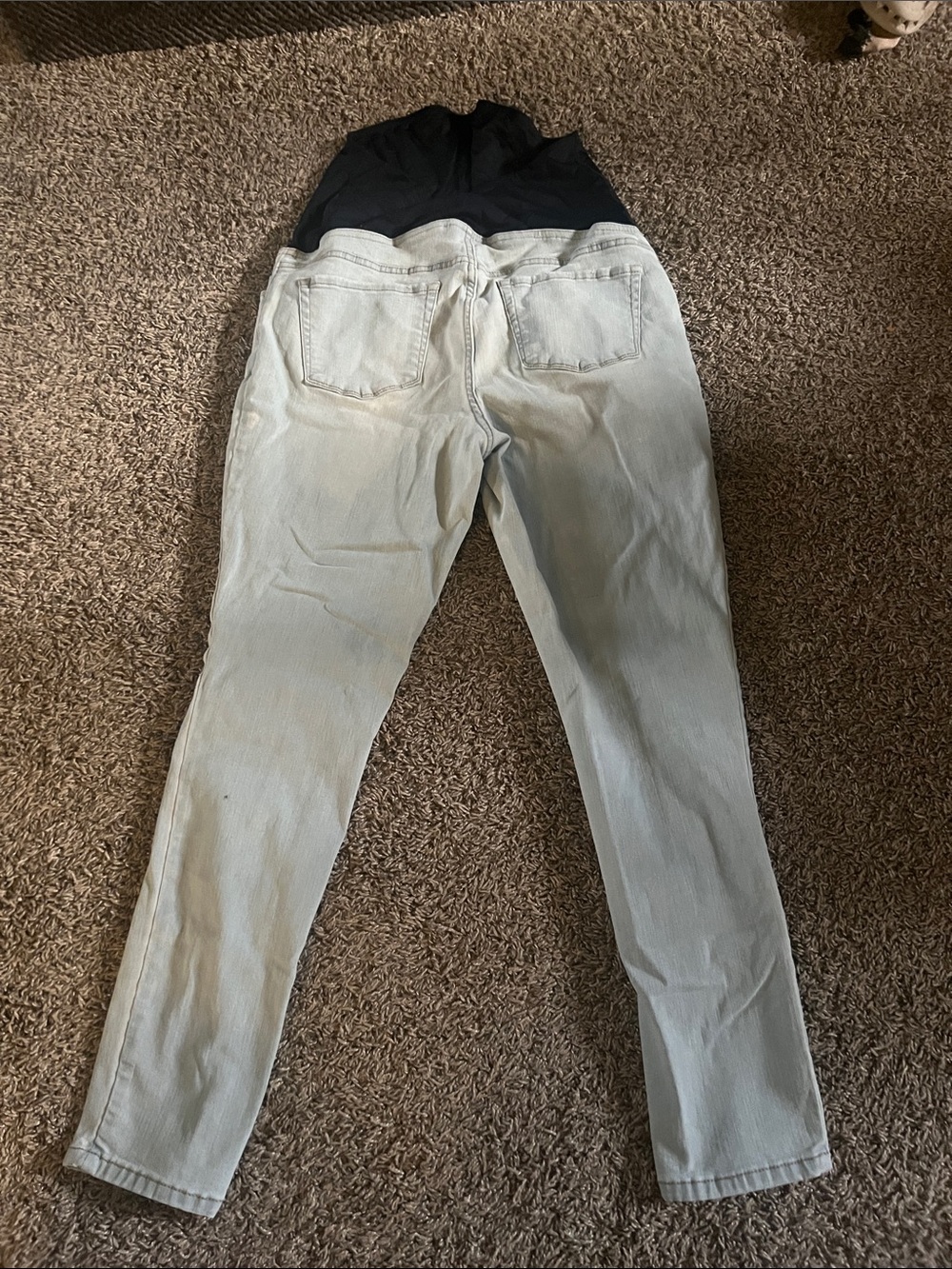 Maternity Light Wash Skinny Jeans. - Picture 2 of 3